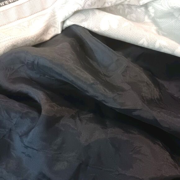 Ann Taylor Loft Dress Sz 14/16 Navy White Floral Sleeveless A Line Button Detail - Picture 11 of 13